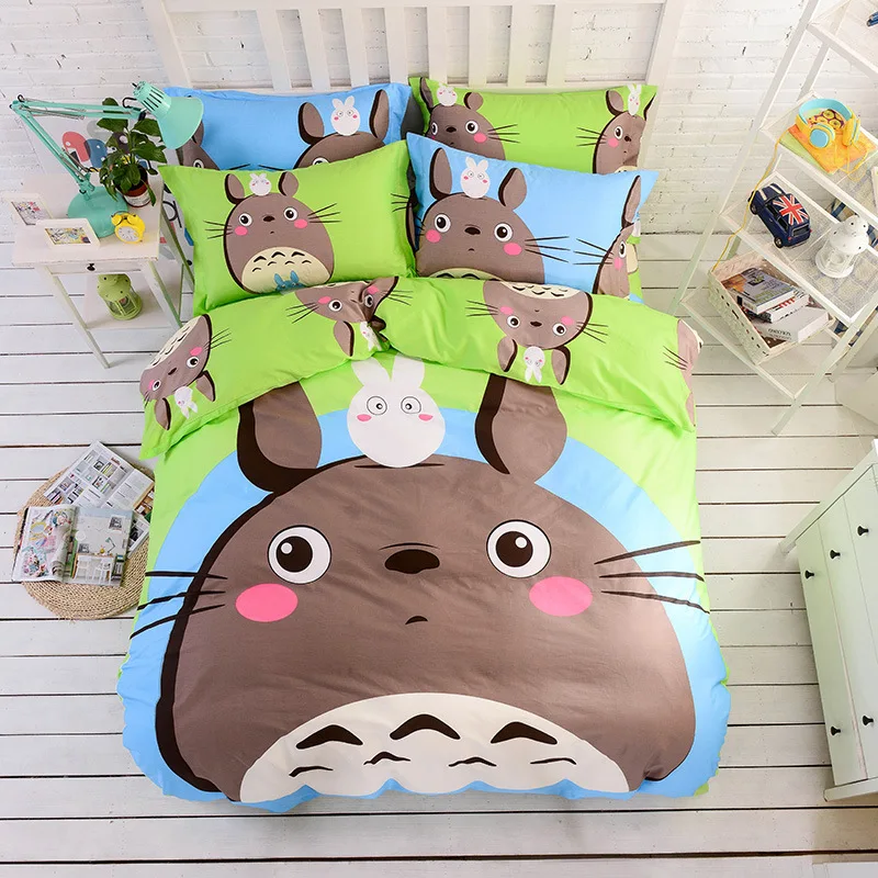 Cartoon Doraemon Bedding Set 100Cotton Bed Linen 3/4pcs Duvet Cover