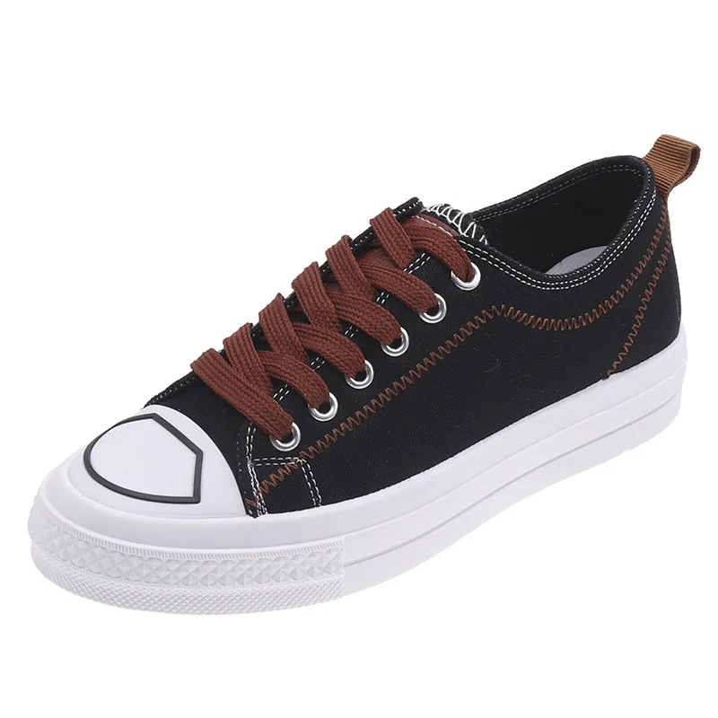 

2019 New Spring Lace-up Women Vulcanized Sneakers Breathable Flat Casual Classic Shoes Woman Canvas Sneakers Women Shoes