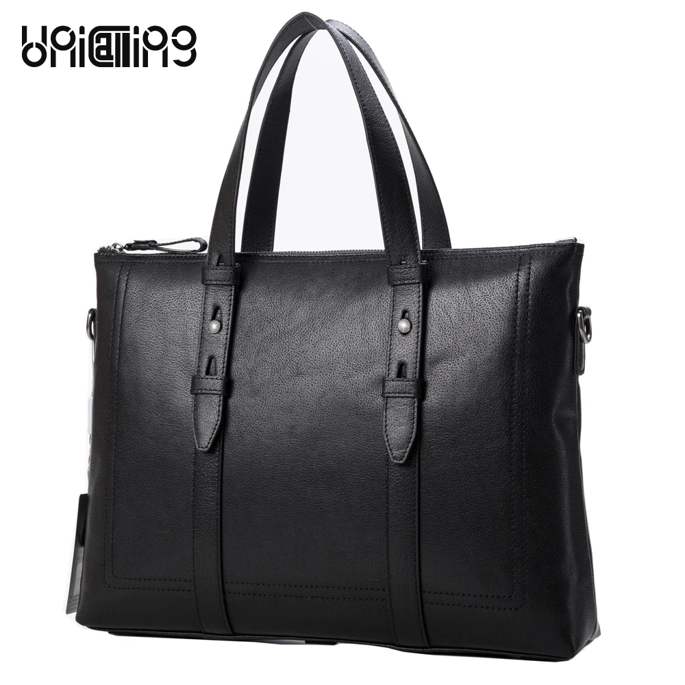 

Men's leather briefcase bag high quality real cow leather male briefcase genuine leather laptop computer handbag men business