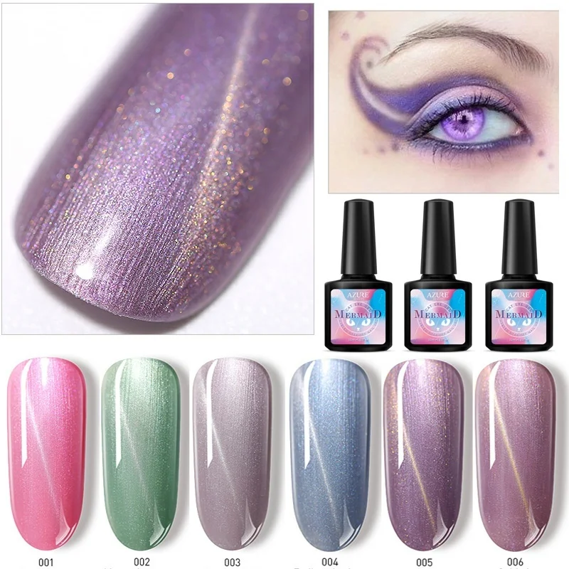 

Azure Beauty Mermaid Cat Eyes Gel Polish Need Magnet Stick Led Nail Gel Varnish Semi Permanent Magnetic UV Nail Polish