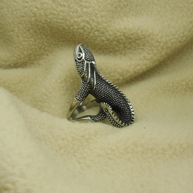Modyle Punk Rock Style Geckos Shape Men Ring Cool Stainless Steel Rings Personality High Quality Biker Jewelry Never Fade