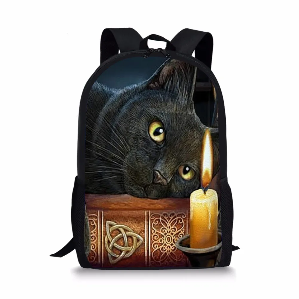 

2019 Gothic Moon Phase Witchcraft Cat Backpacks For Teen Girls Boys Travel Women Men Daypack Fashion Black School Bag