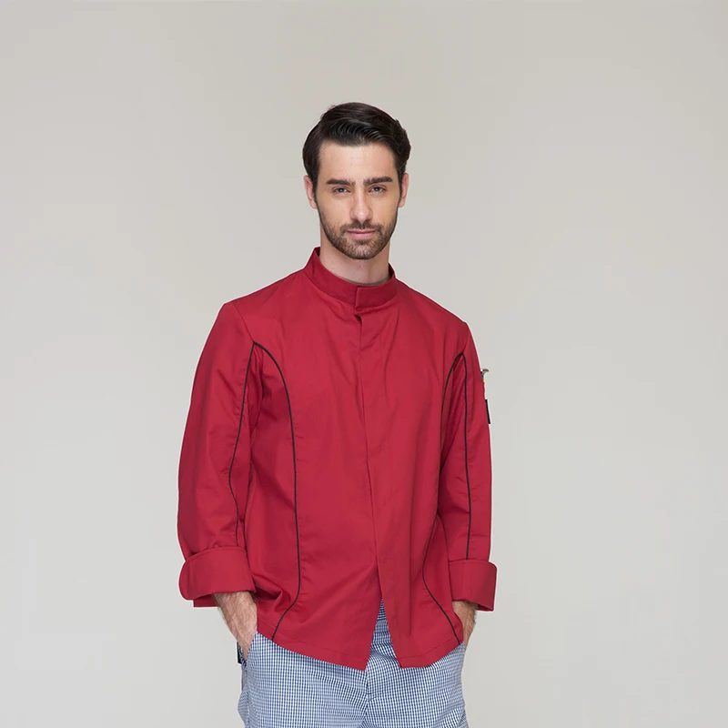 

Restaurant Hotel Kitchen Chef Jackets Coats UniformClassic Functional Long Sleeves Hidden Placket More Color