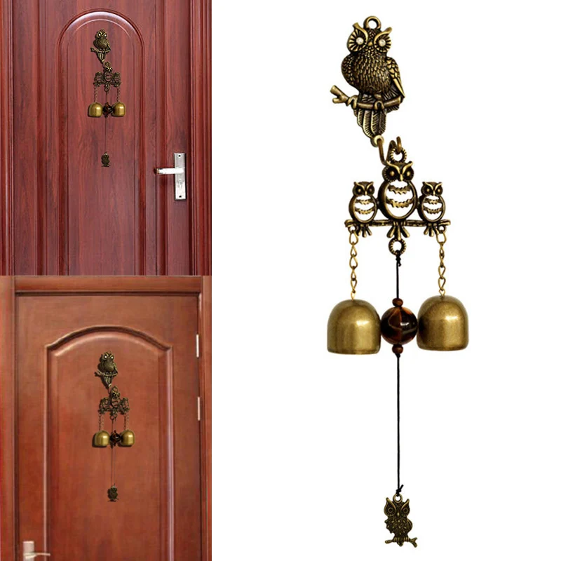 Owl Shopkeepers Entrance Wind Chime Lightweight Unique Hanging Doorbell