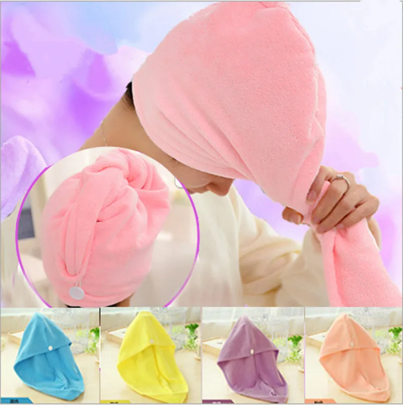 

Grand Lady Turban Microfiber Fabric Thickening Dry Hair Hat Super Absorbent Quick-drying Hair Shower Cap Bath Towel