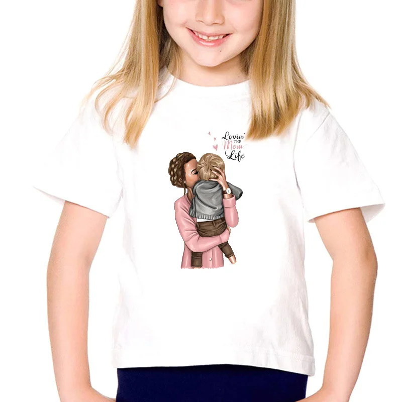 Loozykit/летние Семейные комплекты; футболка; Женская футболка для сына; топы для детей; Повседневная футболка для маленьких девочек и мальчиков