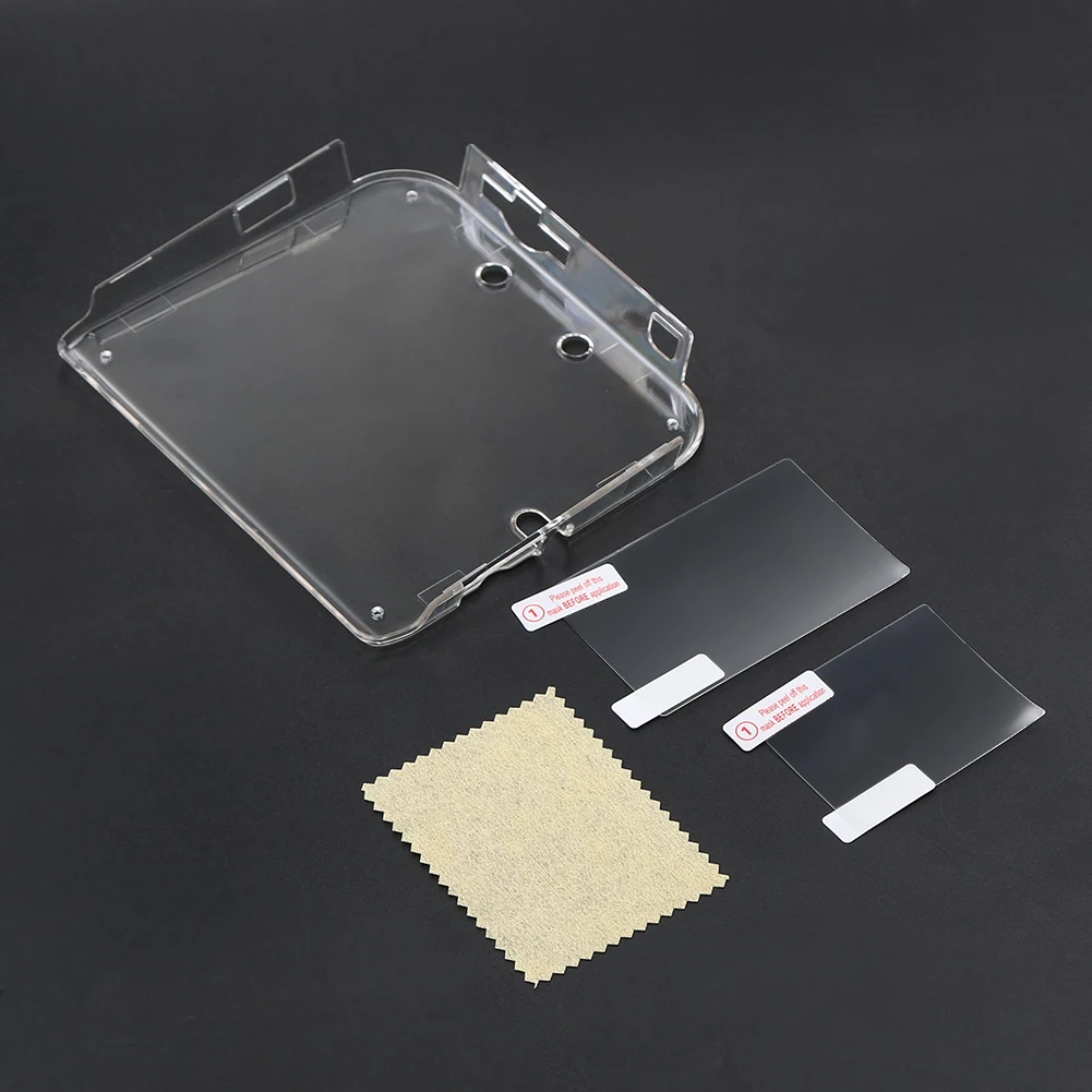 

Anti Scratches 2Ds Case Durable Transparent Plastic Protective Hard Case Cover Shell+Anti Dust Film For Nintendo 2DS Gaming