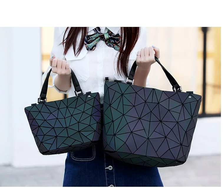√ Nouveau géométrique Sac à main lumineuse Femmes Sac Fourre-tout holographich sacs et sacs à main 