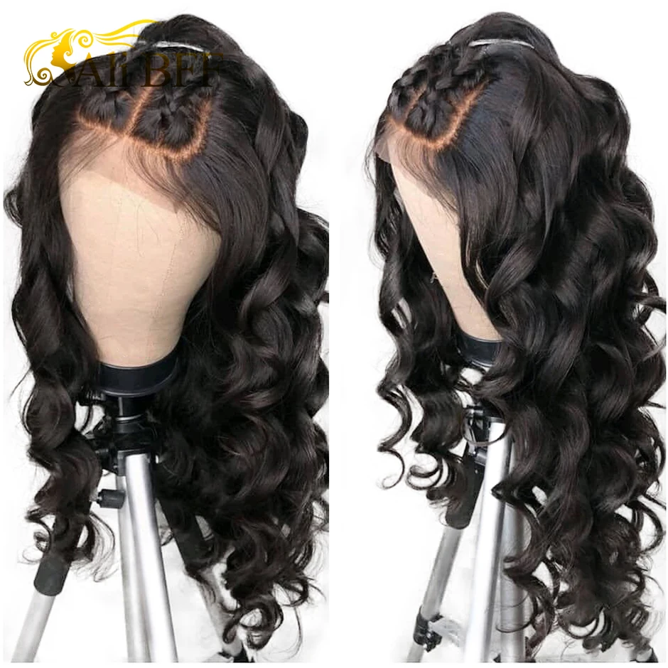 Али BFF бразильские свободные волнистые человеческие волосы парики remy волосы 13*4 волосы на кружеве парик с волосами младенца около 150%
