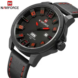 NAVIFORCE Топ Элитный бренд для мужчин часы модные кварцевые часы Человек Кожаный ремешок армии Военная Униформа спортивные