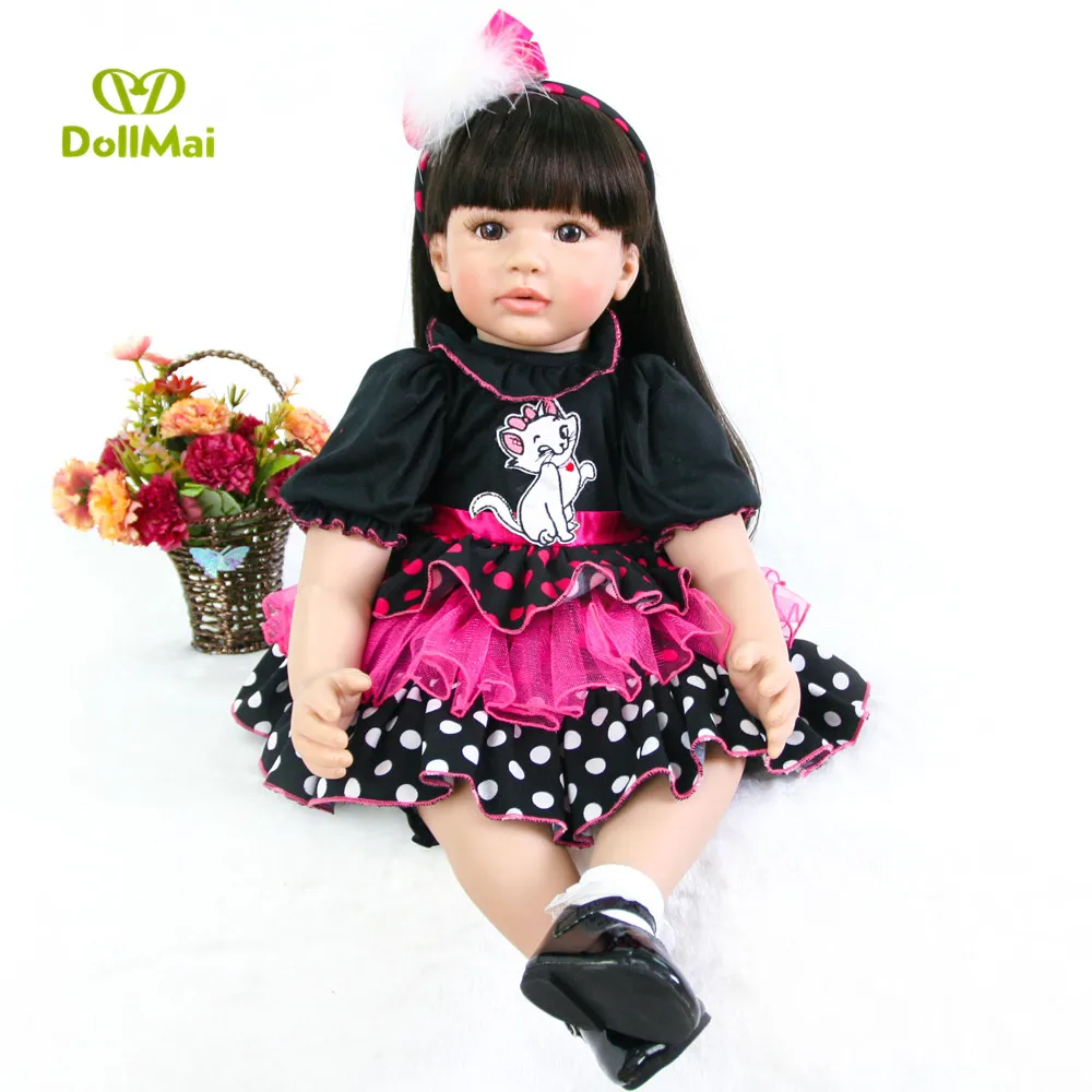 

60cm High-end vinyl silicone reborn baby doll toy girl toddler reborn princess doll birthday bebes reborn menina boneca gift