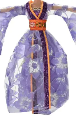 1 шт. милое платье ханьфу кукла девушки Мода Древний костюм платье Милая одежда ручной работы китайский национальный стиль аксессуар - Цвет: Фиолетовый