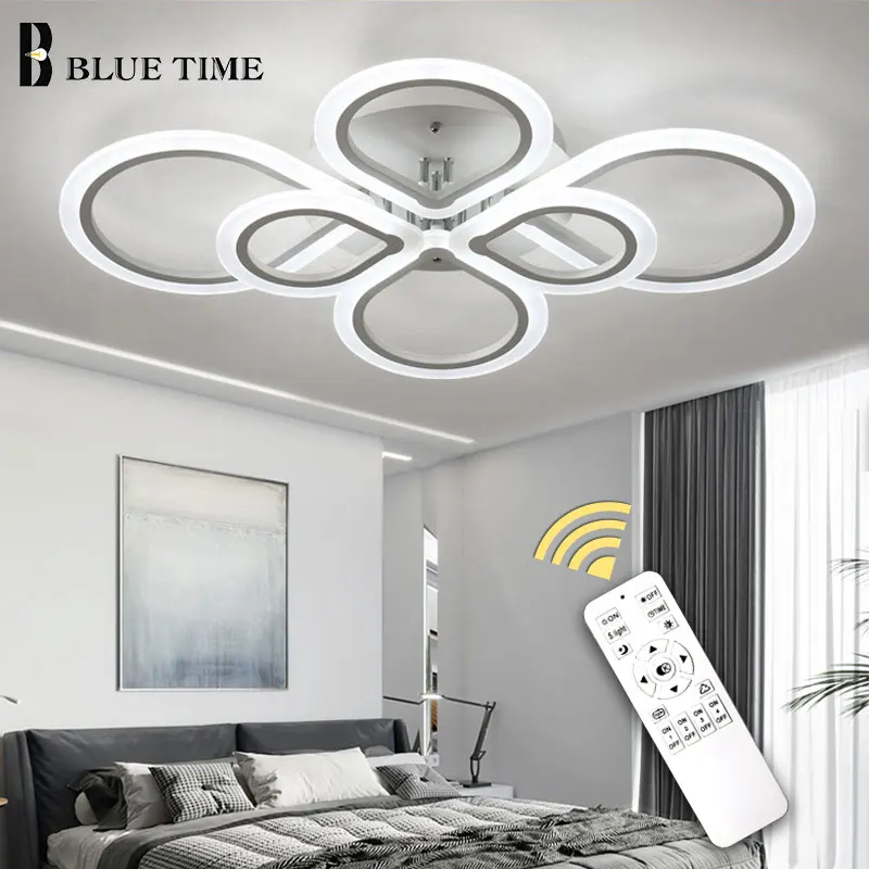 

Home Modern Led Chandelier Black&White Finished Rings Ceiling Mounted Chandelier Lighting Living room Bedroom Dining room Lustre