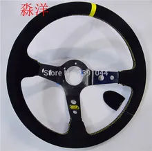 Racing 14 “OMP Suede Volante em Couro Volante OMP Deep Dish Corrida Esporte Volante ID = 14 polegadas 35 Camurça de Couro