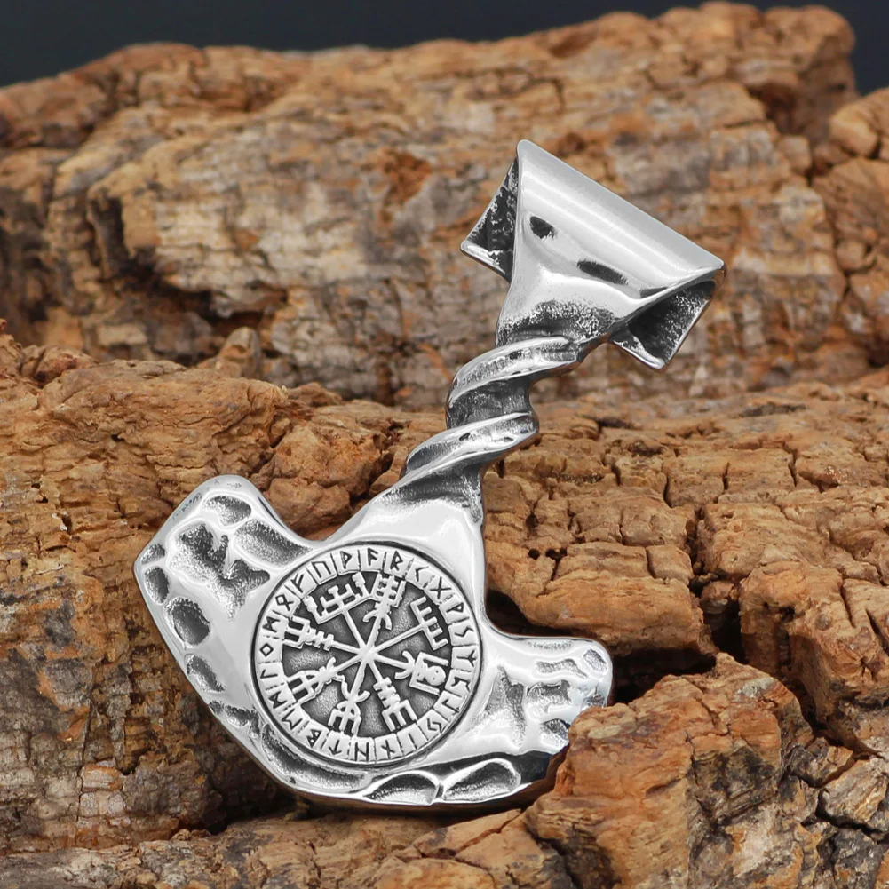 Мужской скандинавский Викинг Тор молоток vegvisir Mjolnir кулон ожерелье из нержавеющей стали с Valknut Rune подарочная сумка