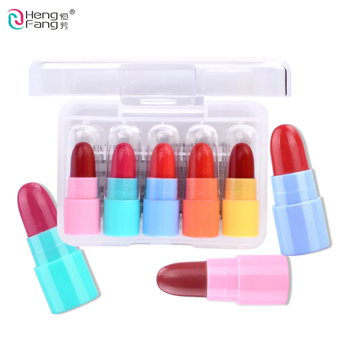 

1Set=5Pcs Long-lasting Mini Lipstick Or Eye shadow Five Color/Set 1.2gX5 Makeup Brand HengFang #9038-H6526