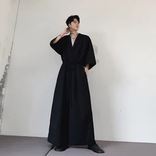 MIXCUBIC летний английский стиль широкие брюки комбинезоны брюки мужские повседневные свободные талии троса комбинезон брюки мужские брюки M-XXL