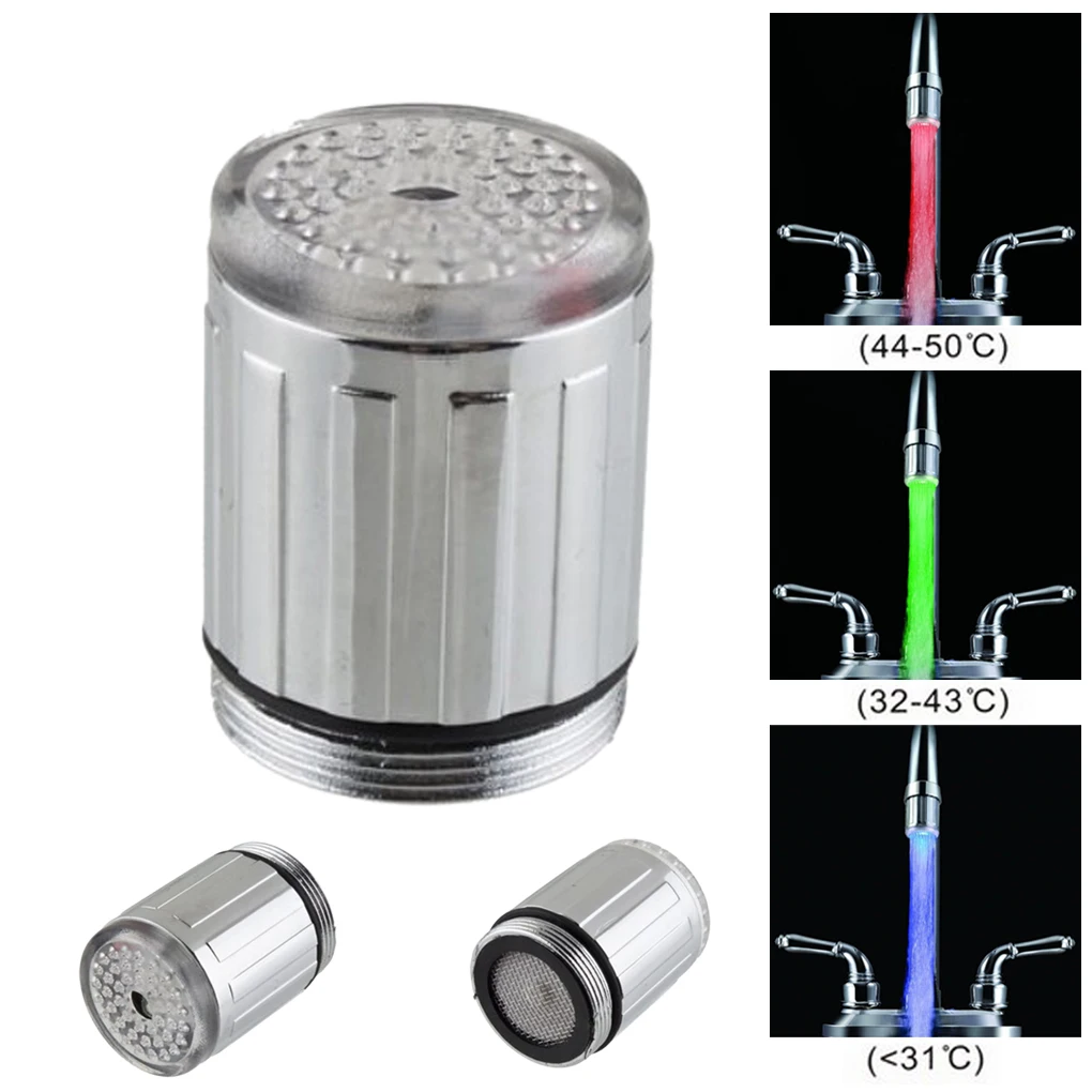 

Automatic Temperature Sensor Shower LED Light Water Faucet Tap 3color thermal induction Temperature control Water Saving Kitchen