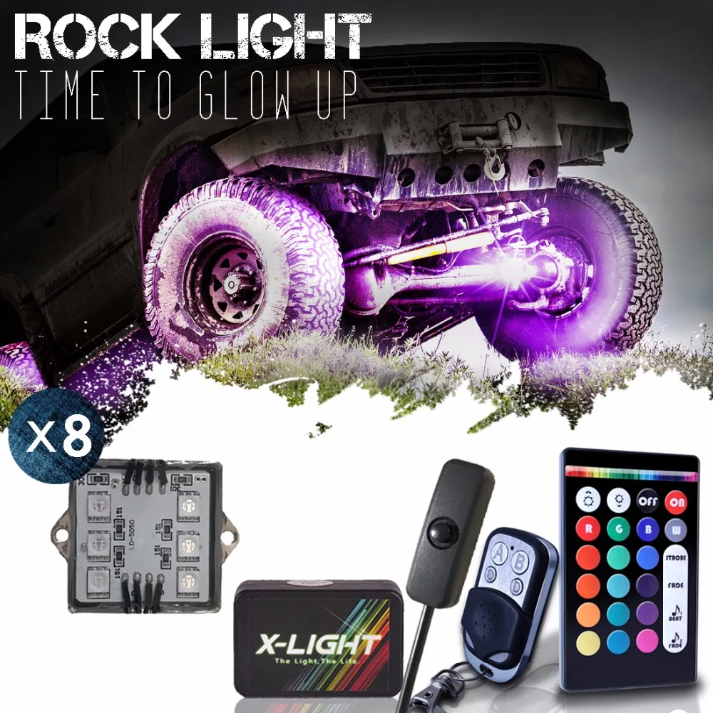 Светодиодсветодиодный подсветка для внедорожника 8 шт. RGB 189 цветов | Автомобили и