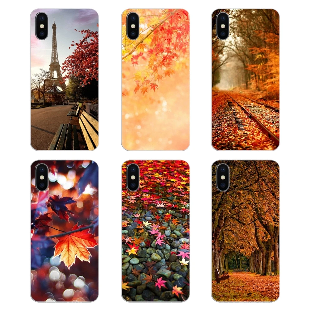 

For Huawei Honor 7X V10 6C V9 6A Play 9 Mate 10 Pro Y7 Y5 P8 P10 Lite Plus GR5 2017 Autumn Rusty Leaves Park Alley Silicone Case
