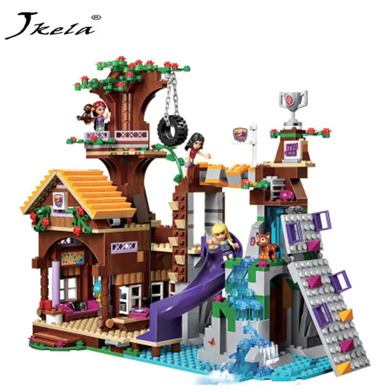 

[New] 739Pcs Friends Adventure Camp Tree House tire swing Model Building Blocks Girl Toys Compatible With LegoINGly Friends
