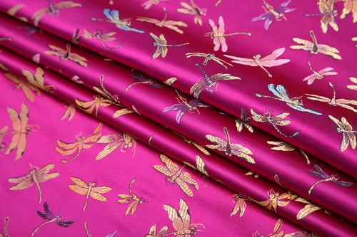 Стрекоза Цветочные парчовая ткань, дамасский жаккард одежда костюм обивка интерьер Шторы Материал подушка ткани 90 см* 50 см - Цвет: E