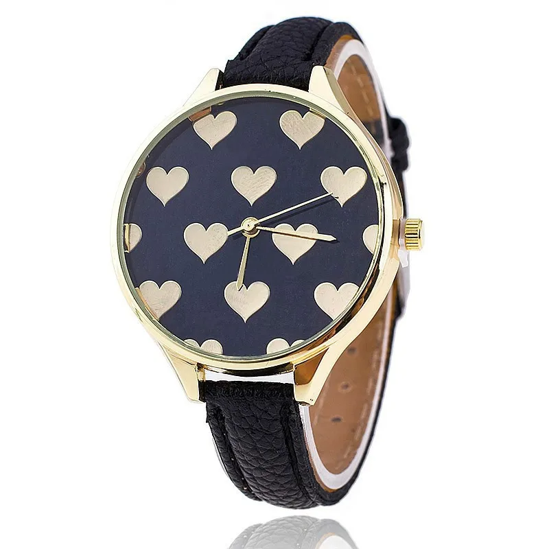 

Female Hour Fashion Heart Pattern Women Watches relojes mujer 2017 Watch Women PU Leather Quartz Watch Montre Femme Ladies Watch