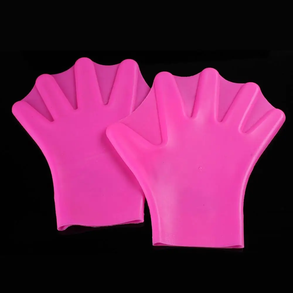 HOT 1Pair Swimming bed Gloves Adult Swimming Finger Fin Hand Paddle