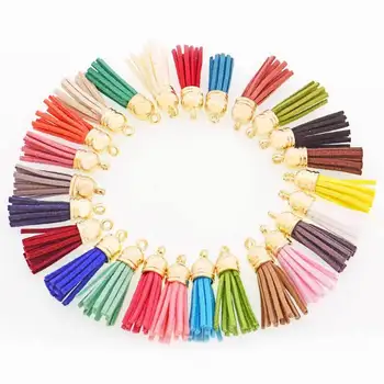 

100pcs/lot Personalized suede tassel Pendant leather tassels for Keychain bag Cellphone Pendant home decoration DIY accessories