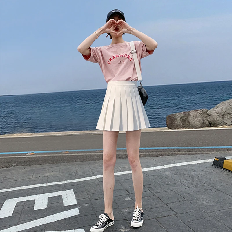 Sexy Womens Pleated Mini Skirt Schoolgirl Short Dress Cosplay Club Costume Solid Color Mini Skirts Faldas Mujer Moda plus size