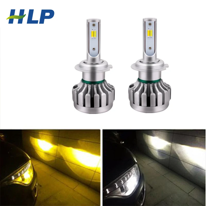

LED headlight bulbs Dual color 6000K 3000K H7 H1 h4 H8 9005 12V 24V IP67 76W Hi-low beam