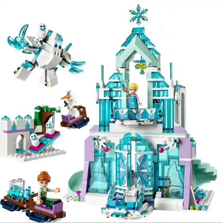 Princess Legoings Cinderella Elsa Anna Mermaid Ariel Castle Building Blocks