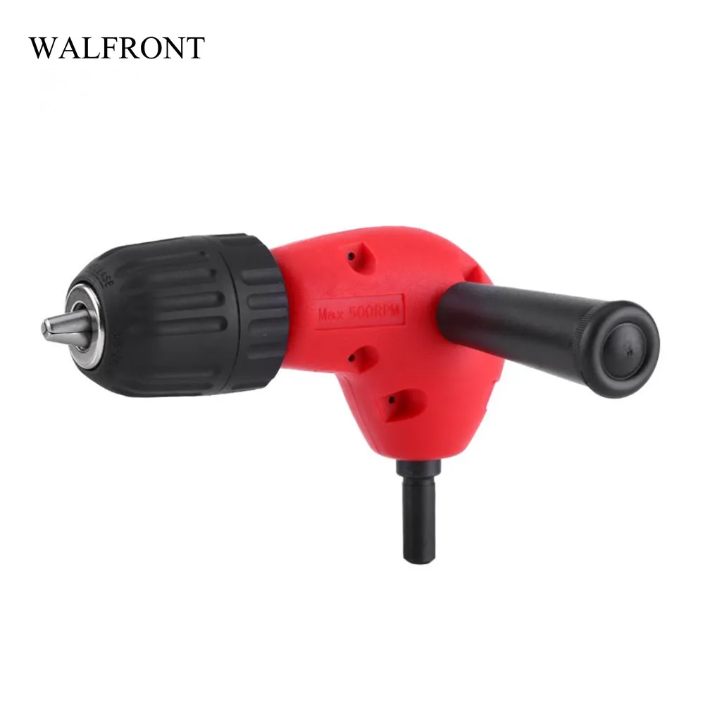 WALFRONT 90 Degrees Right Angle Drill Attachment Handle Adaptor Corner