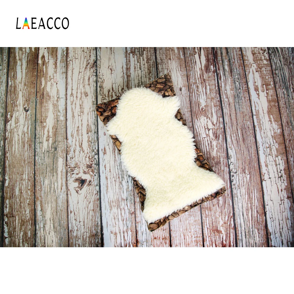 

Laeacco Wooden Board Woolen Blanket Baby Newborn Photography Backgrounds Customized Photographic Backdrops For Photo Studio