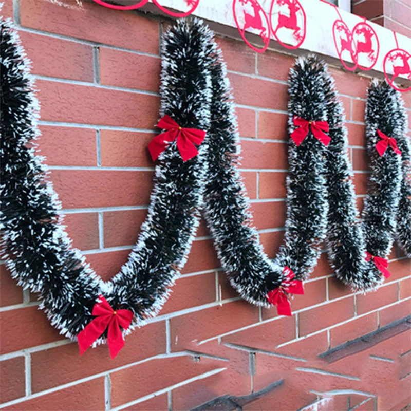 A red 1pcs 2M Christmas Decoration Bar Tops Ribbon Garland Christmas Tree Ornaments White Dark Green Cane Tinsel Decor Party Supplies - Цвет: A red