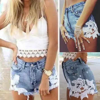 

High Waisted Short Mini Jeans Women's Casual Mini Jeans Denim Slim Beach Shorts Hot Pants 2018 New