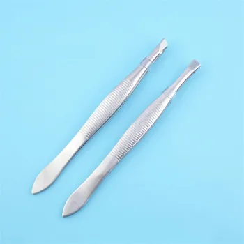 

Health Beauty Care Tools 2Pcs Slant Flat Stainless Steel Eyebrow Tweezers Set For Plucking Eyebrows Nose Hairs And Facial Hair