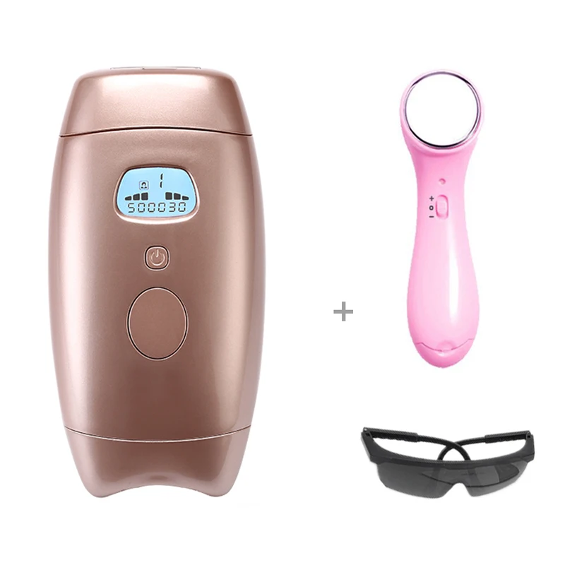 Pink Face Massager IPL лазерная эпиляция lcd 2в1 500000 вспышки Эпилятор постоянный Триммер бикини Vancostar электрический эпилятор лазер - Цвет: Pink Face Massager