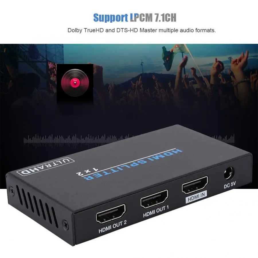 HDMI сплиттер смарт-переключатель 4 K 1080 P 1x2 усилитель переключателя US/EU Plug