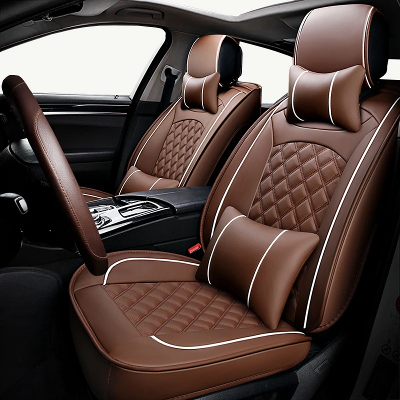 

(Front+Rear)universal leather car seat cover for fiat 500 500x albea bravo ducato freemont linea of 2010 2009 2008 2007