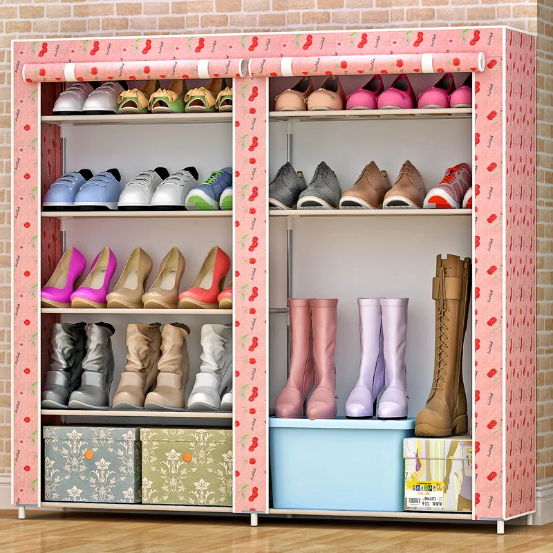 

5-layers 8-grid shoes cabinet simple fashion Non-woven fabric shoe rack organizer removable shoe storage for home furniture