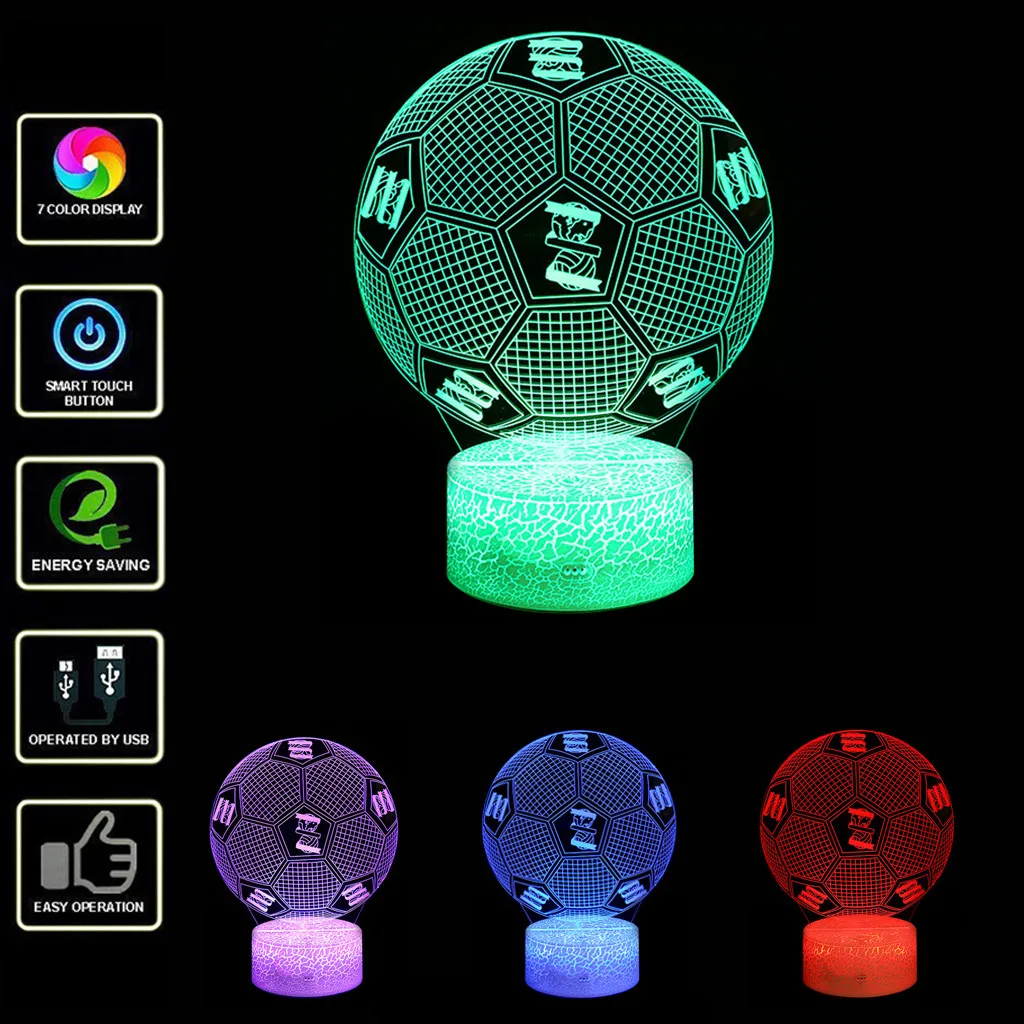 

Convenient LED 3D lighting optical illusion desk night light with 7 color variable multifunctional bedroom decorative lights