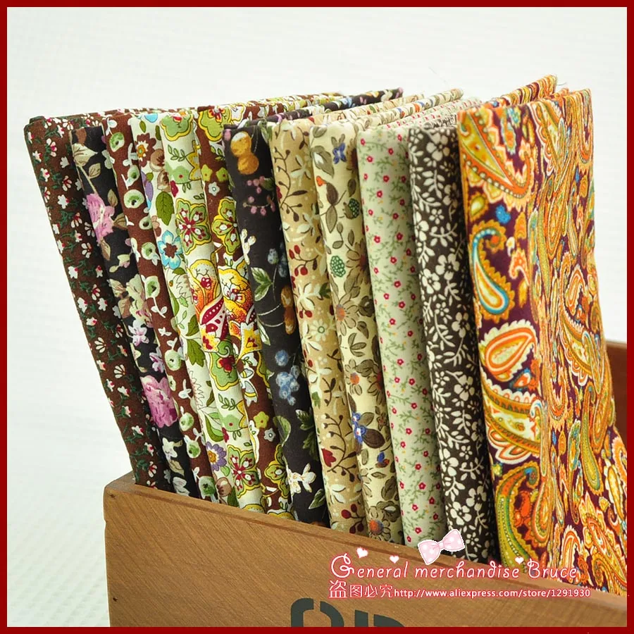 12 шт. 45x50 см Королевский Коричневый Хлопок Поплин Ткань Жир четверти комплект одежды постельные принадлежности швейная ткань пэчворк