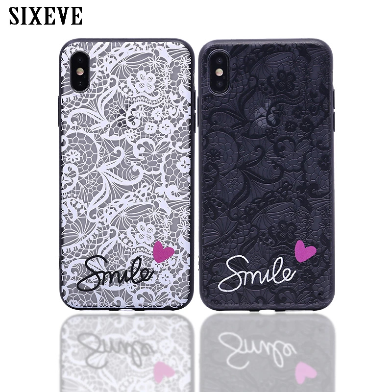 

Sexy Lace Flower Phone Case For iPhone 6s 6 s 7 8 Plus iPhone Xs Max XR X 5 5s SE 6Plus 6sPlus 7Plus 8Plus Hard PC Back Cover