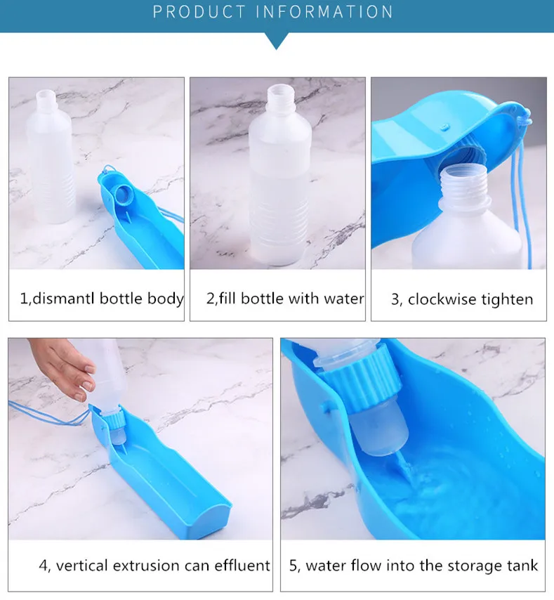 500ML Feeding Cup Drinking Bottle Pet Outdoor Supplies Portable Dog Out of The Kettle Drinking Fountain Teddy Golden Hair