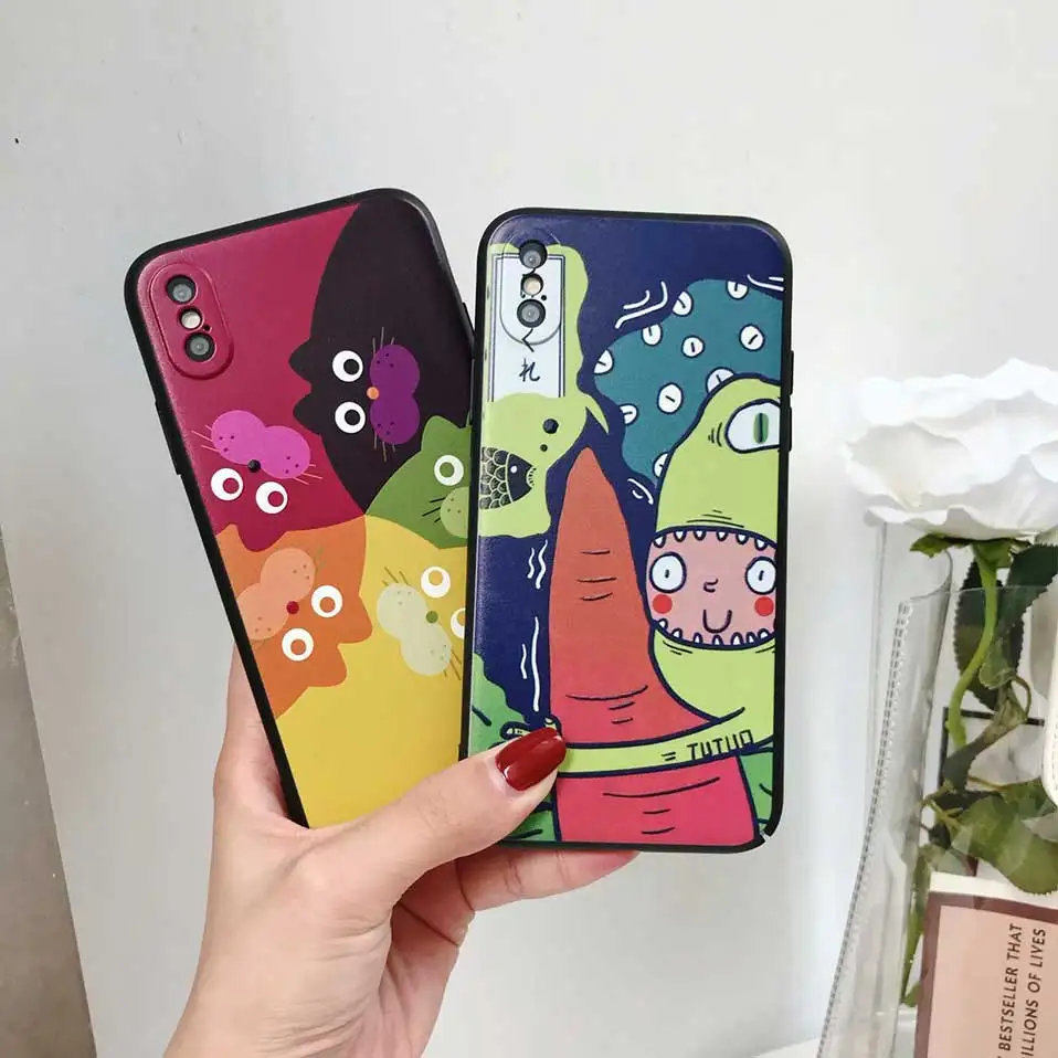 Чехол для iPhone X 7 8 6 Чехлы принципиально 6s Капа мультфильм личность назад случаи