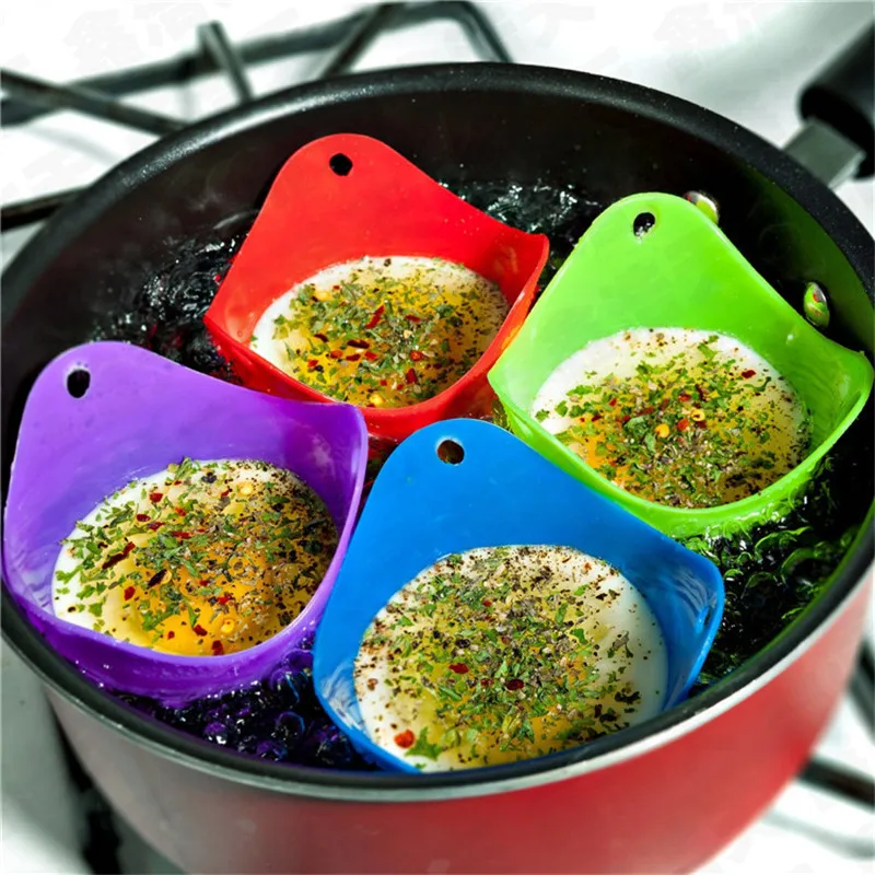 Горячая случайный цвет яйцо-пашот силиконовая форма для выпечки яичных емкость для варки форма для выпечки кухонная посуда формы для духовки кухонные принадлежности