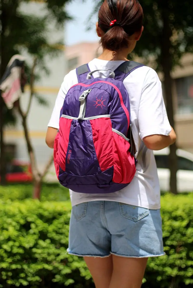 18L Folding Bag Foldable lightweight Backpack Zipper Soild Skin Back Pack Daily Traveling Women Men Shoulder Climbing Bags 18L Folding Bag Foldable lightweight Backpack Zipper Soild Skin Back Pack Daily Traveling Women Men Shoulder Climbing Bags