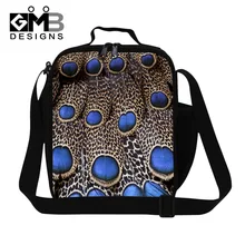 Изолированные с павлином пищевые сумки для женщин, девушки тепловой Ланч-бокс мешок для школы, 3 еды мешок для детей, ланч-охладители для взрослых