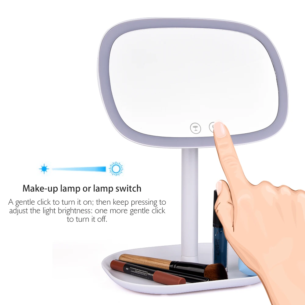 10X увеличительное зеркало для макияжа, настольная лампа, светодиодный светильник, 360 регулируемое туалетное зеркало, USB перезаряжаемая лампа, переключатель зеркал Espelho